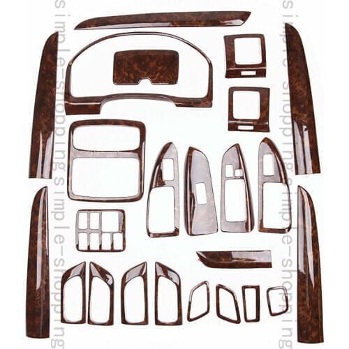 For Toyota Prado FJ120 2003-2009 24PCS Inner Trims Kit Full Set Cover Decorator