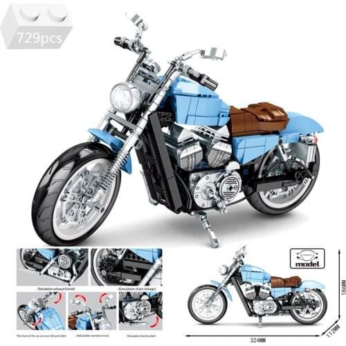 City Street Motorcycle Classic Model Building Blocks Creative SuperBike Motor Vehicle Kit Bricks Toys For Children Boys Gifts