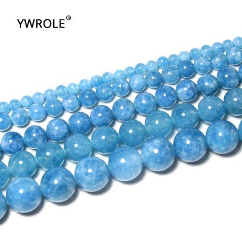 Wholesale Natural Stone Beads Round Green Angelite Loose Beads For Jewelry Making Diy Bracelet Necklace 4 6 8 10 12mm Strand 15"