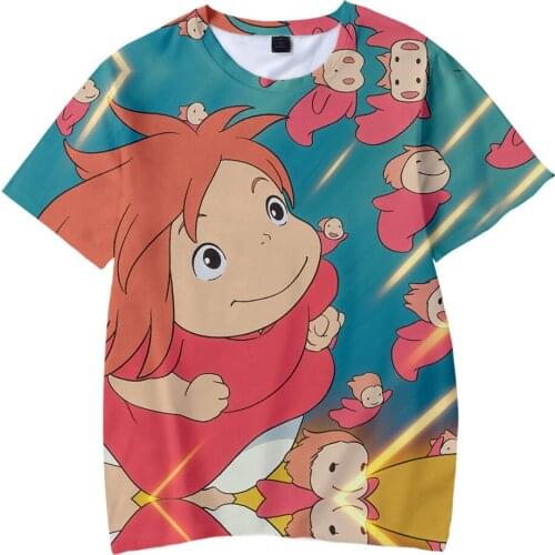 2020 Hot Sale 3D Printed Cute Children t-shirt Ponyo on the Cliff T-Shirt Soft Summer Fashion Boys/Girls Shirt Kids t-shirt