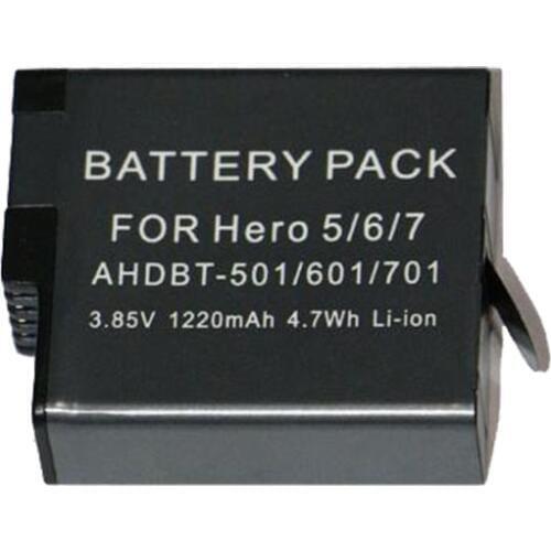 1220mAh AHDBT-501battery for Gopro Hero5 6 7 8 camera battery High quality Li-ion rechargable battery fit for Gopro Hero5/6/7