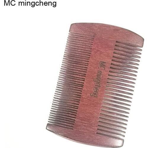 MC Portable Natural Violet Wood Narrow Double Sides Super Wooden Beard Combs No Static Lice Pet Small Comb Men Hair Styling Tool
