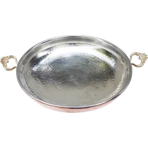 Copper Roasting Plate 28 cm meat roasting Cooking stir-fry deep handle