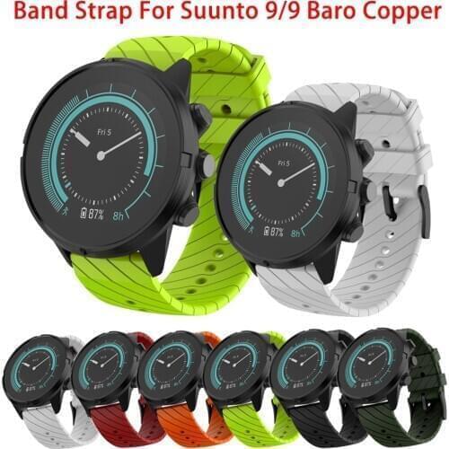 Soft Silicone Wrist Strap For Suunto 7/ Suunto 9 baro/ Suunto Spartan Sport Wrist HR / Suunto D5 Smart Watch band 24mm Bracelet