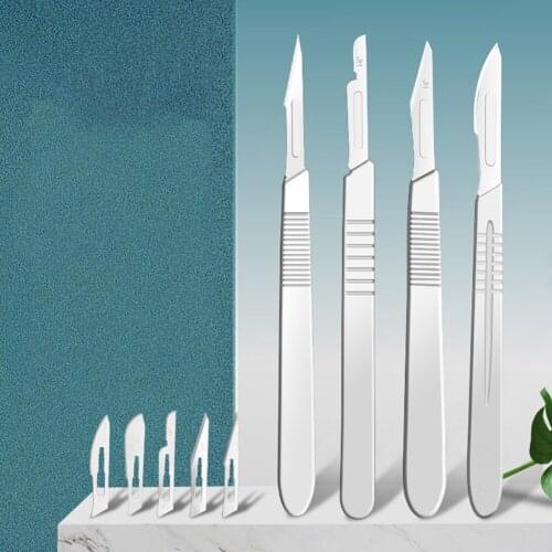 Carbon Steel Scalpel Knives Tools Kit Non-Slip Cutter Engraving Craft Knives Scalpel Blade DIY Cutting Hand Tools Repair Blades