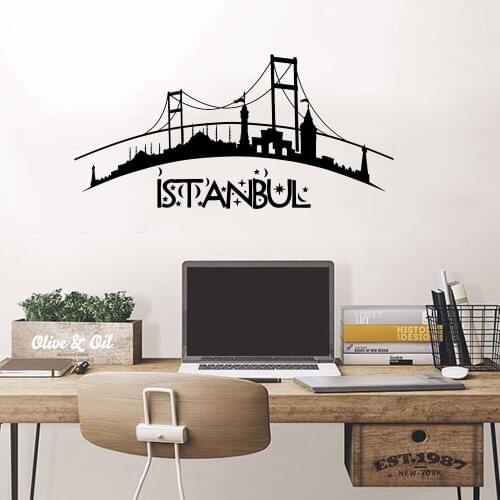 Istanbul Skyline Wall Decal City Vinyl Sticker Art Bedroom Turkey Decor Pattern Wall Tattoo Living Room Sofa Background WL1618