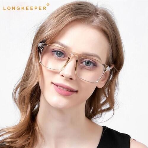 Fashion Anti Blue Light Glasses Frame Men Women 2021 New Transparent Square Eyeglasses Ladies Gaming Computer Spectacles UV400