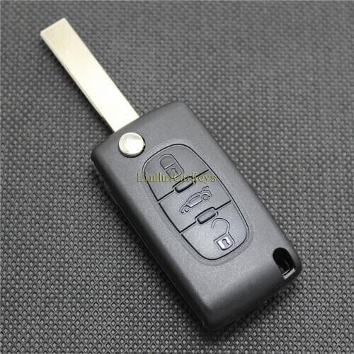 PINECONE for PEUGEOT 207 307 308 407 607 Flip Folding Key 3 Buttons Uncut Blank HU83 Blade High Quality Flip ABS Key Shell 1 PC