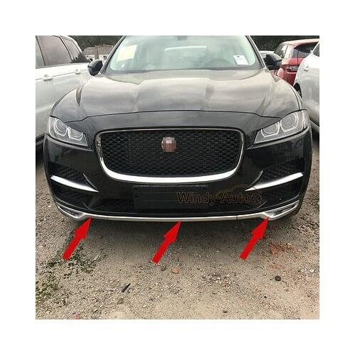 Fit For Jaguar F-pace 2016 2017 2018 Chrome ABS Car Front Bumper Protector Trims