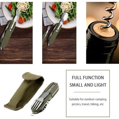 Outdoor Camping Tableware Cooking Supplies Multi-Function Folding Spoon Pocket Picnic Tools For Hiking Camping Survival