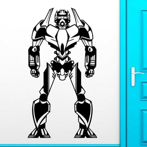 Robot Wall Sticker Vinyl Door Window Decal Kids Boys Bedroom Baby Nursery Play Zone Interior Art Decor Child Shower Gifts M937