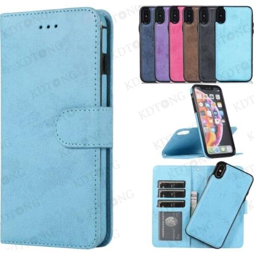 Luxury Vintage Flip Leather with Card Slot Case For IPhone X XR XS Max Fully Protected Hidden Bracket Shockproof Phone Case