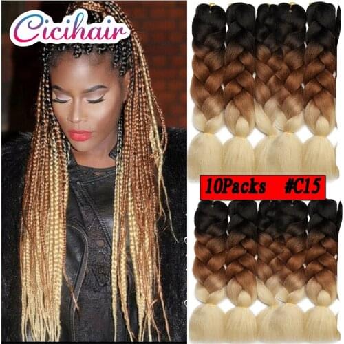 Synthetic Braiding Hair 24"Jumbo Braids Hair Pre Stretched Afro Ombre Braiding Hair Extensions Color Dreadlock Wholesale