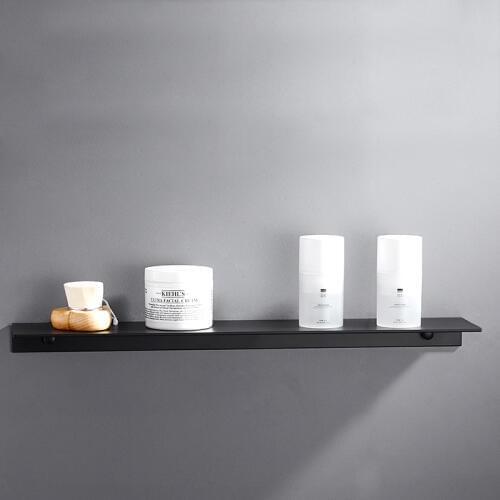 Nordic Black bathroom shelf wall mount space aluminium black bathroom shelf square shower shelf corner storage Nailless glue