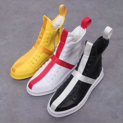 Touring Shoes Metal Star Buckle Shell Toe Zipper High Handmade Loafers Outdoor Motorcyctdoor Motorcycle Shoes Men Casual loafers