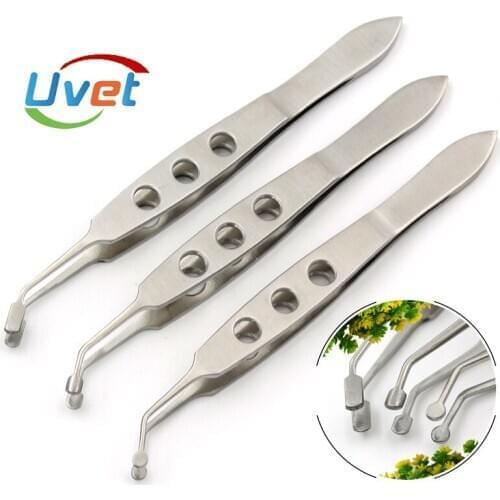 Uvet 10pcs Medical surgical tweezers 10.5cm Round head square head dredge fat massage tweezers