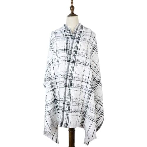 Womens Plaid Scarf Winter Shawl Cashmere Acrylic Thick Luxury Brand Mujer Pashmina Fashion Stole