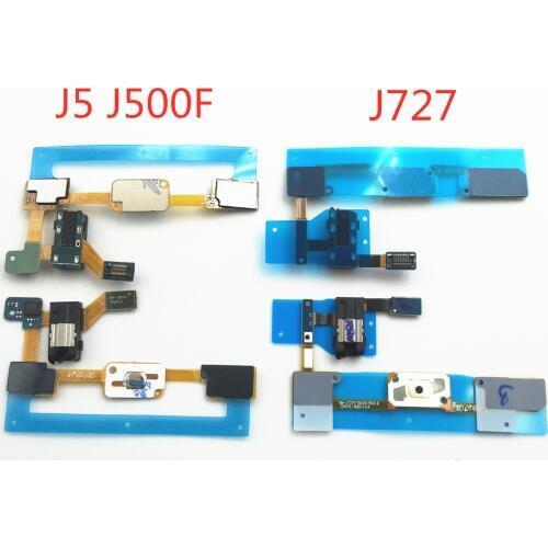 1pcs New Button Menu Return Key Sensor Flex Cable With Audio Earphone Jack For Samsung Galaxy J5 J500F J727 Replacement Parts