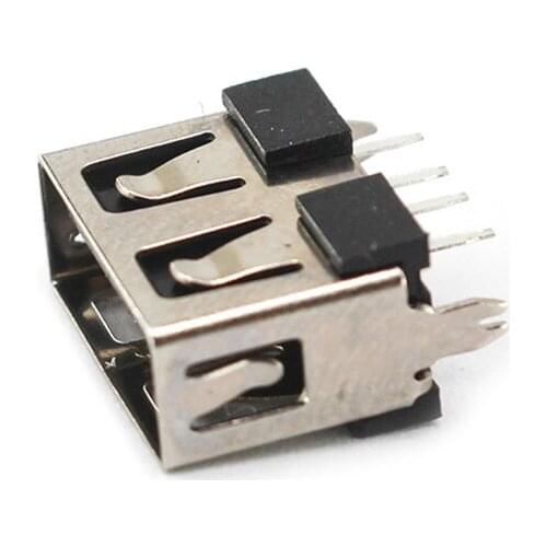 10 Pcs/Lot Female Flat Edge USB 2.0 4 Pin 2 Foot Type A 180 Flat Side Insert Charge Plug Socket Jack Connector Wire Adapeter