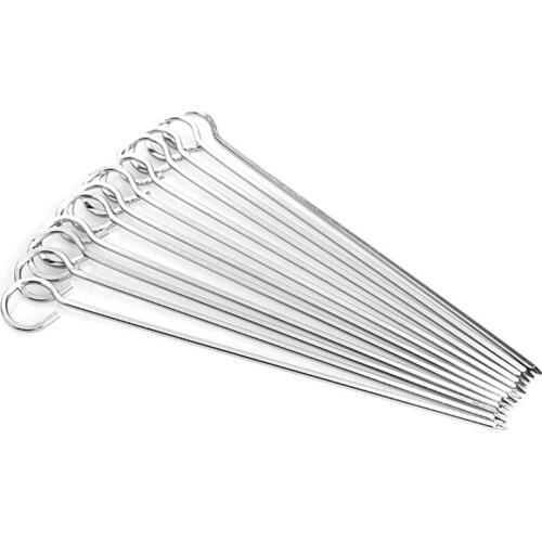 12PCS BBQ Barbeque Skewers Needle Utensil Fork Iron Kitchen Utensils Outdoor Camping barbecue Tools