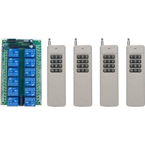3000m DC 12V 24V 10A 12 CH 12CH RF Wireless Remote Control Switch System Transmitter + Receiver/lamp/Garage Door/shutters/window