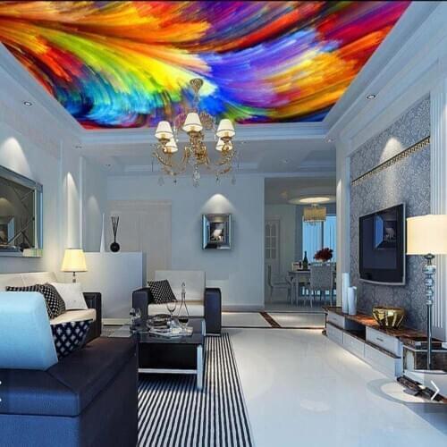 3D Color Palette Views Abstract Ceiling Wallpaper Mural Wall Print Photo Murals Decal Wall Decor for Living Room Indoor Custom