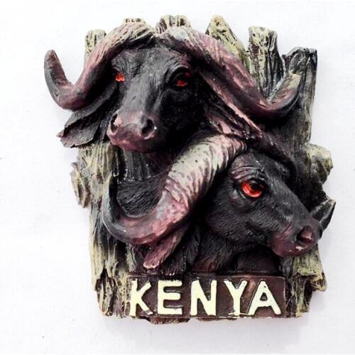 Handmade Painted African Kenya Lion 3D Fridge Magnets Tourism Souvenirs Refrigerator Magnetic Stickers Gift