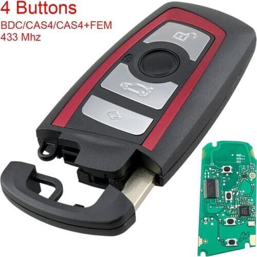 4 Buttons FSK 433MHz Remote Key Fob with PCF7945 Chip Car Key Replacement for BMW F Chassis FEM BDC CAS4 CAS4