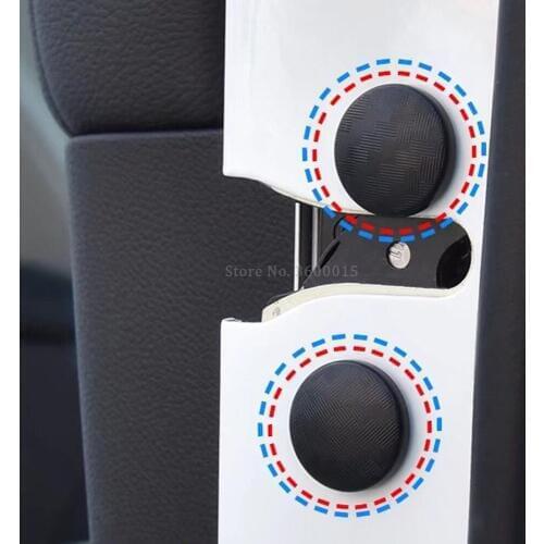 Accessories Interior For Kia Rio 4 2018 2019 Carbon Fiber Door Lock Screw Protection Cover Trim Molding For Cars Styling