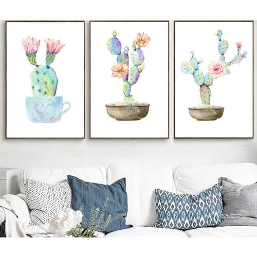 Watercolor Potted Cactus plant 5d Diamond Embroidery full square/round drill diy diamond painting cross stitch home decor