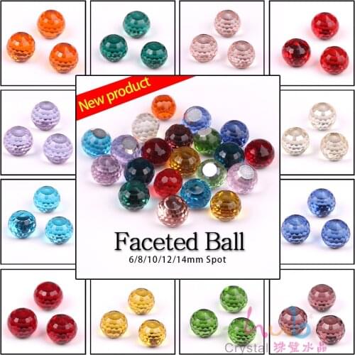 30Pcs Flatback Glass Faceted Beads No Hole 10mm Round Ball Beads DIY For Making Supplier Jewelry Accessories Crystals Beading