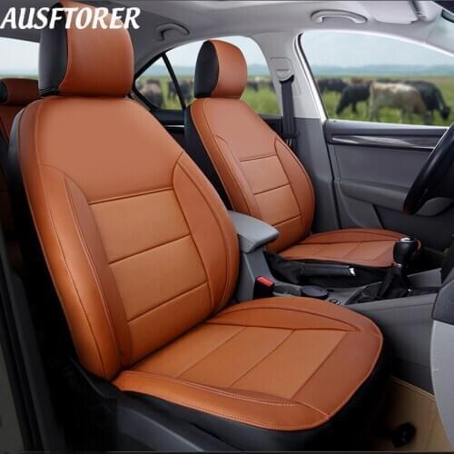 AUSFTORER Custom Cowhide Seat Cover for Lincoln Navigator Leather Automotive Seat Covers Car Cushion Supports Accessories 7 Seat
