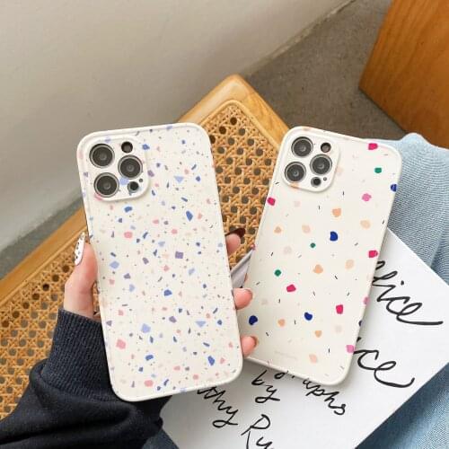 Retro Color stone wall painting art Japanese Phone Case For iPhone 11 12 Pro Max Xr Xs Max 7 8 Plus X 7Plus case Cute Soft Cover