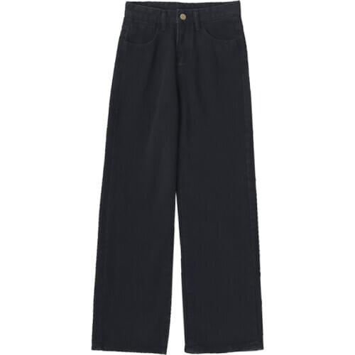 Black Baggy Jeans Women High Waist Straight Leg Womens Denim Trousers New Korean Style Ladies Clothes Lounge Wear Bottoms S-XXL