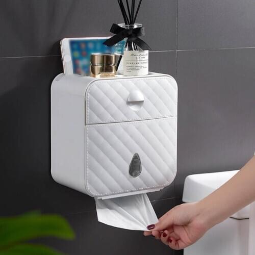 Toilet Paper Holder Waterproof Wall Mounted Toilet Paper Tray Storage Box Tray Tissue Box Shelf Bathroom Product
