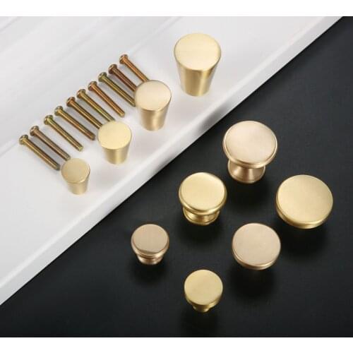 Door Furniture Handles Cabinet Knobs Wardrobe Dresser Drawer Knobs Kitchen Cupboard Door Handle Pull Home Decoration Brass