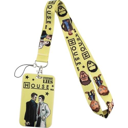 ER502 House M.D. Creative Lanyard Card Holder Doctor Nurse Hanging Neck Phone Lanyard Badge Subway Access Card Holder
