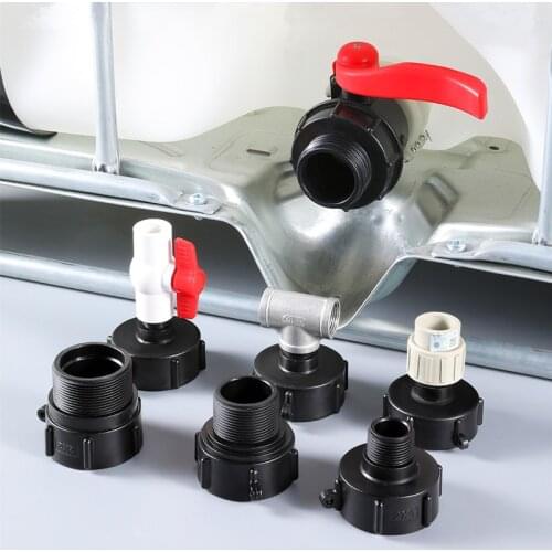 S60 Coarse Thread to 1/2'' 3/4'' 1'' 2'' IBC Tank Fitting Thicken Garden Hose BSP Male Reducing Connector