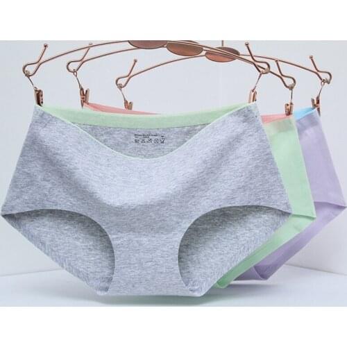 Cotton Panties Sexy Simple Girls Candy Color Mid-waist Underwear Intimates Soft Comfortable Breathable Brief Women