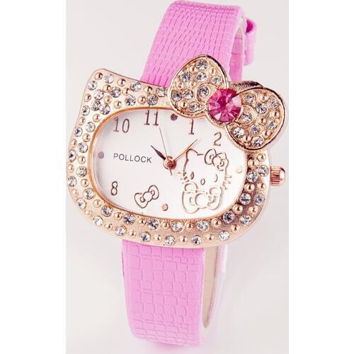 Quartz Cartoon children watches Beautiful diamond girls wristwatch kids birthday gift montre enfant relogio infantil