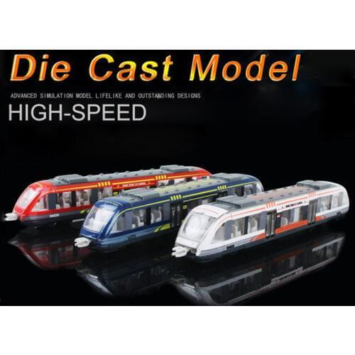 Diecast High-speed Rail Train Model Toy Alloy Simulation Car Miniature Subway Vehicles Metal Educational Toys For Kids Gift