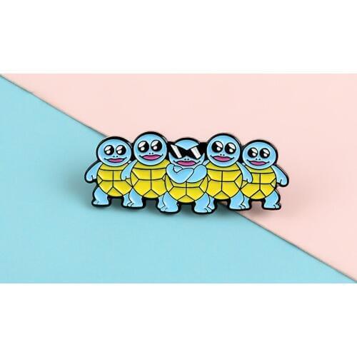 Cartoon Fun Animal Blue Turtle Enamel Brooch Alloy Badge Clothes Bag Pin Cute Sweet Accessories Jewelry Gift For Kid