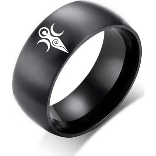 Pagan Triple Moon Goddess Moon Ring Mens Womens Titanium Steel Jewellery Wicca Witchcraft Witch Anillos