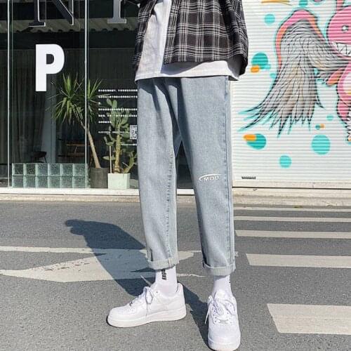 New Loose Men Jeans Male Solid Trousers Simple Jean Homme High Quality All-match Students Daily Casual Straight Denim Pants