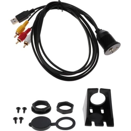 Great Performance Car USB 2.0 male and 3RCA to USB 3.5mm Female Mount