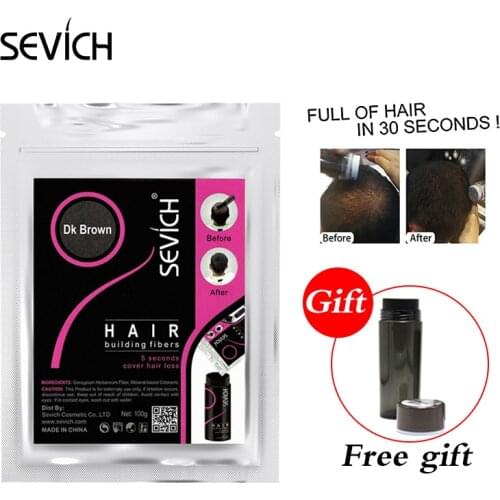 Sevich 100g hair fibers building refill bag + gift bottle hair loss products fibras spray hair thickener keratin hair treatment