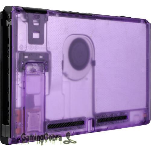 Custom Clear Atomic Purple Console Back Plate DIY Replacement Housing Shell Case for Nintendo Switch Console with Kickstand