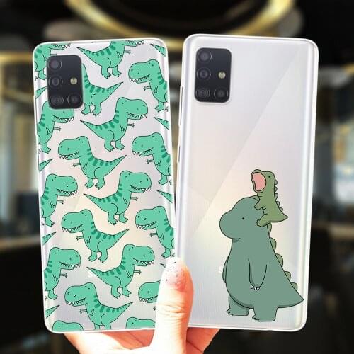 Cute Cartoon Dinosaur Baby Case For Samsung A52 A72 A51 A71 A50 A70 A02 A12 A42 A32 A31 A21S A41 A40 A30 A20 A11 Silicone Cover