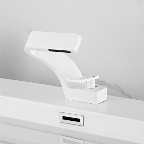 Basin Faucet Bathroom Single Lever faucets Hot and Cold Single Hole Water Tap Basin Faucet Mixer Taps Gold Black White