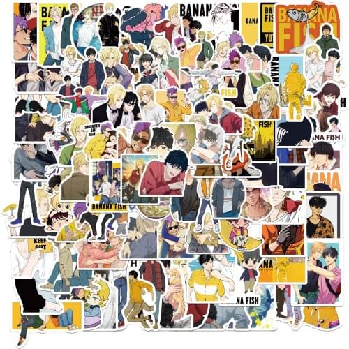 10/50/100pcs Anime BANANA FISH Stickers for Stationery Laptop Skateboard PVC Backpack Bottle Bicycle Waterproof Decal Sticker